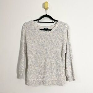 Roots Marled Beige Colorful Knit Crewneck Cotton Sweater